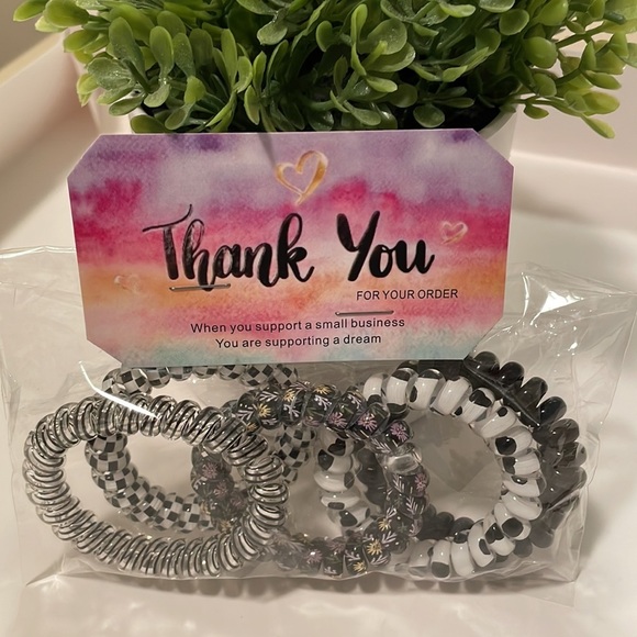 New 5 Set Telecord Black Hair Ties - Picture 7 of 7